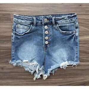 Vervet Button Fly Cut Off Denim Frayed Jean Shorts Women’s Size Small